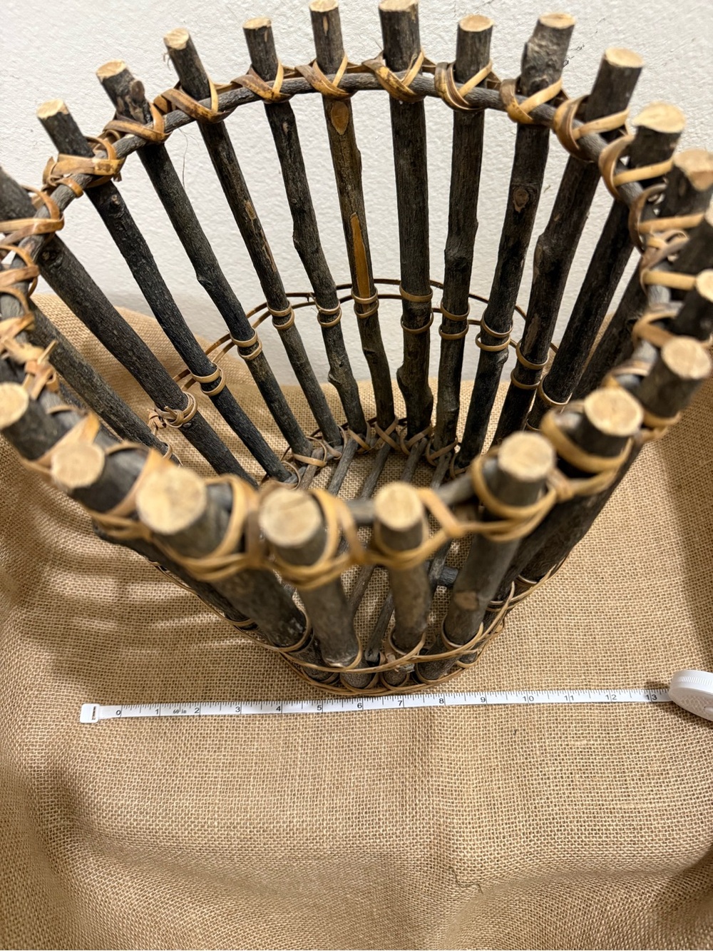 Rustic Brown Twig Waste Paper Basket – Natural Home Accents - Picture 3 of 4
